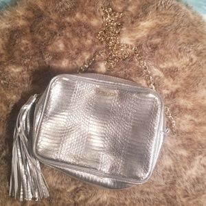 Victoria's Secret Silver Crossbody w/ Chain Link Strap